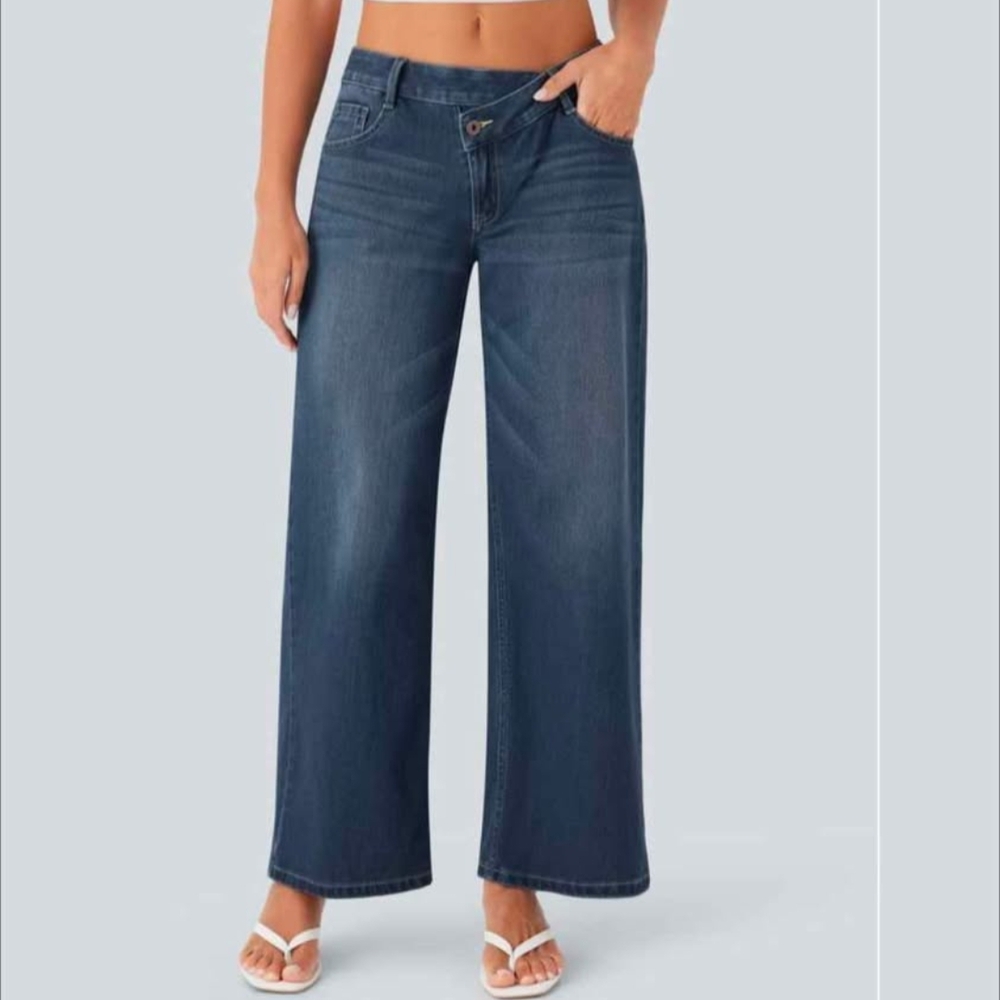 HALARA Dark Blue Flare Jeans